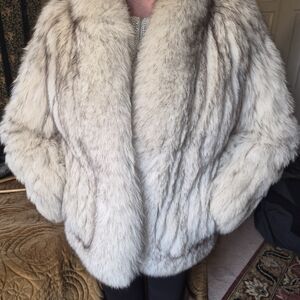 Vintage Silver Fox Fur Coat with pockets by SAGA FURS